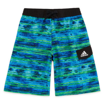 Adidas Water Stripe Swim Trunks-Boys 8-20, Color: Green - JCPenney