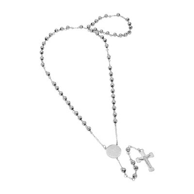 Lord'S Prayer Medallion Mens Stainless Steel Rosary Necklaces - JCPenney