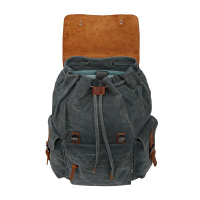 TSD Brand Stone Creek Waxed Canvas Laptop Backpack Hamilton Place