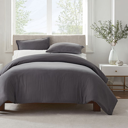 Serta Simply Clean Duvet Cover, One Size, Gray