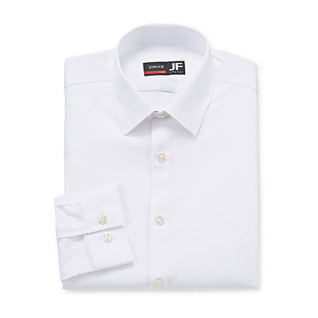 J. Ferrar 360 Stretch Performance Mens Slim Fit Stretch Fabric Long Sleeve Dress Shirt, 14-14.5 32-33, White