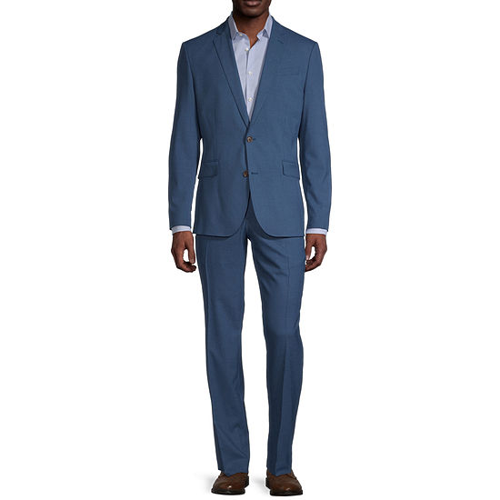 JF J. Ferrar Ultra Mid Blue Slim Fit Suit Separates