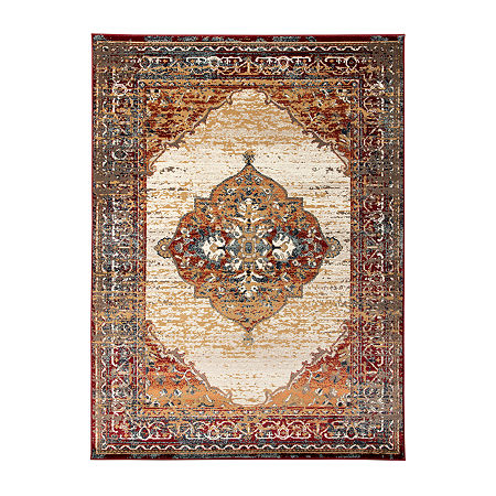 Amer Rugs Arlenu Cass Medallion Rectangular Rugs & Floor Coverings Indoor Medallion Accent Rugs, One Size, Red