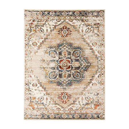 Amer Rugs Arlenu Fara Medallion Rectangular Rugs & Floor Coverings Indoor Medallion Accent Rugs, One Size, Beige