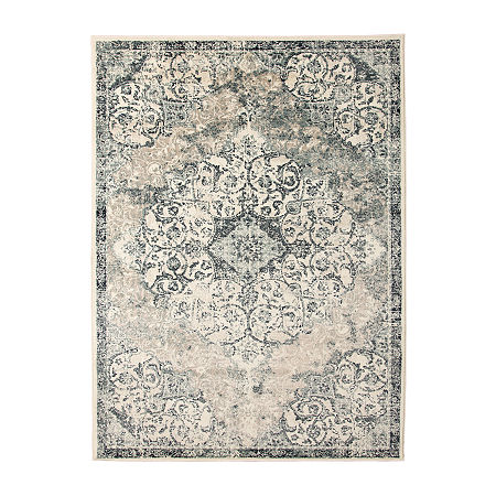 Amer Rugs Arlenu Eba Medallion Rectangular Rugs & Floor Coverings Indoor Medallion Accent Rugs, One Size, Blue