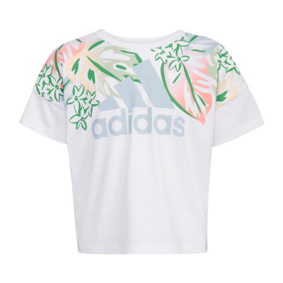 adidas Big Girls Crew Neck Short Sleeve Graphic T-Shirt