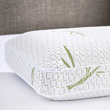 Ella Jayne Bamboo Shredded Memory Foam Pillow, Standard/Queen, Adjustable Density - White