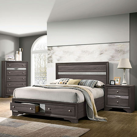 Craye 3 Piece Wood Bedroom Set, One Size, Gray