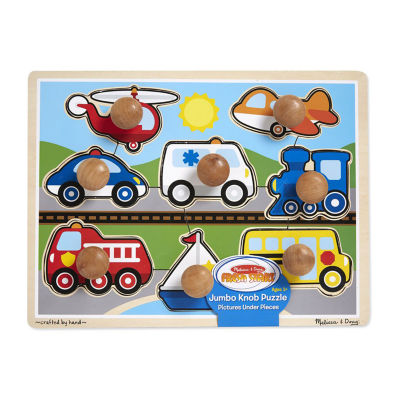 Melissa & Doug Vehicles Jumbo Knob Puzzle - 8 Pieces Puzzle