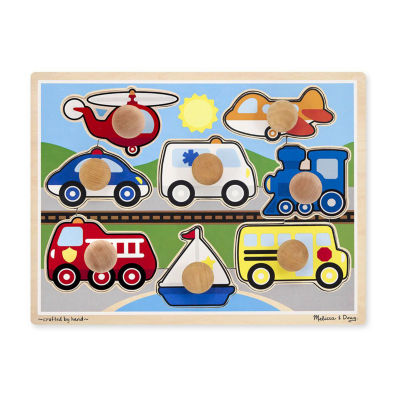 Melissa & Doug Vehicles Jumbo Knob Puzzle - 8 Pieces Puzzle