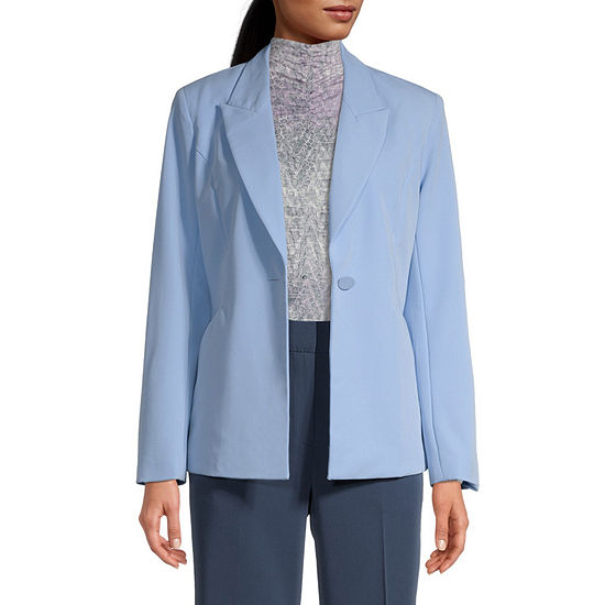 Worthington Womens Regular Fit Blazer, Color: Placid Blue - JCPenney