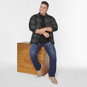 Men's Big & Tall Heavyweight Long Sleeve Flannel Button-Down Shirt
