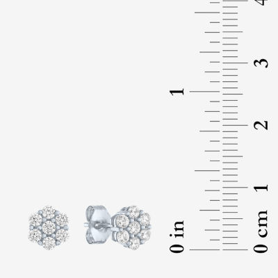 Diamond Blossom (G-H / I1-I2) 1/2 CT. T.W. Lab Grown White Diamond 10K White Gold Stud Earrings