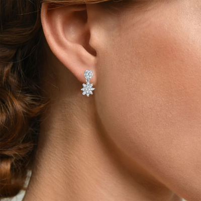 Diamond Blossom (G-H / Si2-I1) 1/3 CT. T.W. Lab Grown White Diamond 10K White Gold Drop Earrings