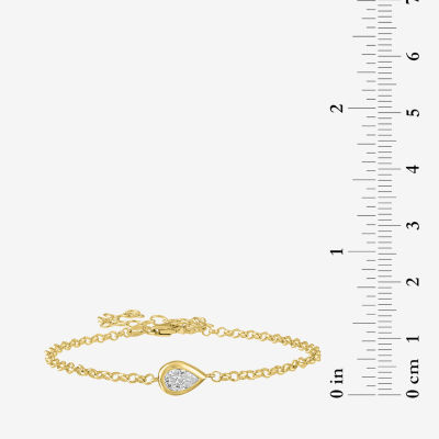 Diamond Addiction (G-H / Si2-I1) 1/2 CT. T.W. Lab Grown White Diamond 10K Gold Pear Charm Bracelet