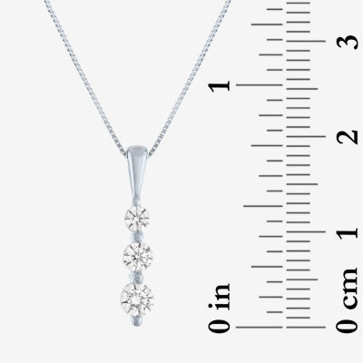 G-H / Si2-I1) Womens 1/3 CT. T.W. Lab Grown White Diamond 10K Gold Pendant Necklace