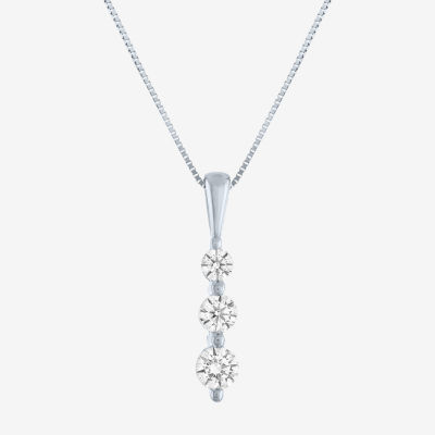 G-H / Si2-I1) Womens 1/3 CT. T.W. Lab Grown White Diamond 10K Gold Pendant Necklace