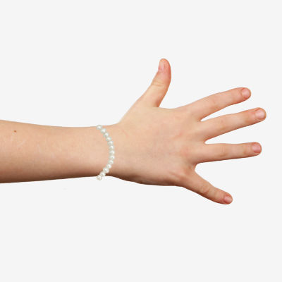 White Cultured Freshwater Pearl Round Strand Bracelets