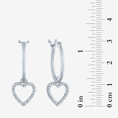Yes, Please! Diamond Accent Mined White Diamond Sterling Silver Heart Round 2 Pair Earring Set