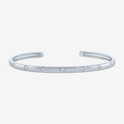 Yes, Please! Womens Diamond Accent White Diamond Sterling Silver Sterling Silver Cuff Bracelet