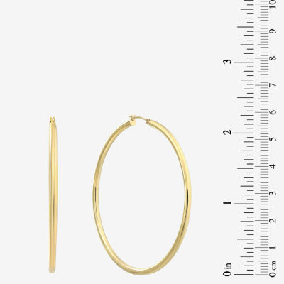 Womens 10K Gold 60mm Heart Hoop Earrings