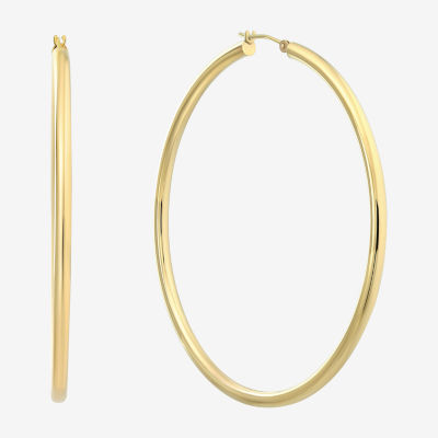 Womens 10K Gold 60mm Heart Hoop Earrings