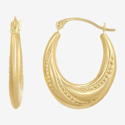 10K Gold 20mm Round Hoop Earrings