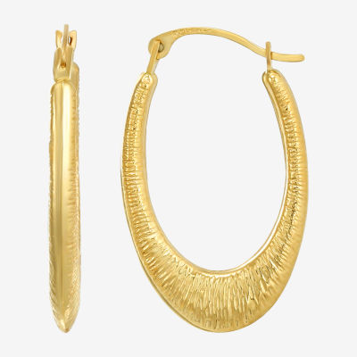 14K Gold 25mm Oval Hoop Earrings