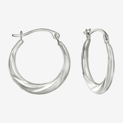 Womens 14K Gold 18mm Round Hoop Earrings