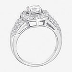 DiamonArt® Womens 1 5/8 CT. T.W. White Cubic Zirconia Sterling Silver Cocktail Ring