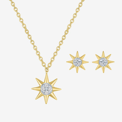 Diamond Addiction (G-H / Si2-I1) Diamond Accent Lab Grown White Diamond 14K Gold Over Silver Sterling Silver Star 2-pc. Jewelry Set