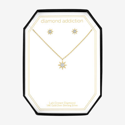 Diamond Addiction (G-H / Si2-I1) Diamond Accent Lab Grown White Diamond 14K Gold Over Silver Sterling Silver Star 2-pc. Jewelry Set