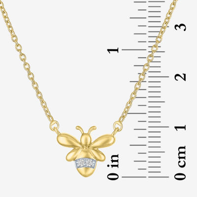 Diamond Accent (G-H / Si2-I1) Womens Diamond Accent Lab Grown White Diamond 14K Gold Over Silver Sterling Silver Pendant Necklace