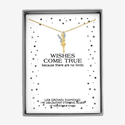 Diamond Accent (G-H / Si2-I1) Womens Lab Grown White 14K Gold Over Silver Sterling 18 Inch Pendant Necklace