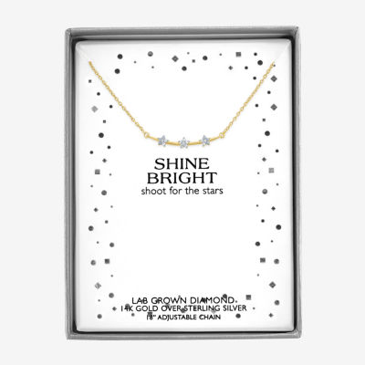 Diamond Accent (G-H / Si2-I1) Womens Diamond Accent Lab Grown White Diamond 14K Gold Over Silver Sterling Silver Pendant Necklace