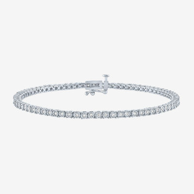 G-H / I1-I2) 1/ CT. T.W. Lab Grown White Diamond Sterling Silver Inch Tennis Bracelet