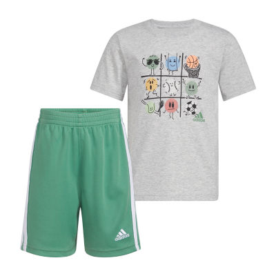 Adidas toddler best sale boy short sets