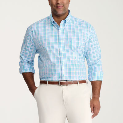 IZOD Big and Tall Mens Classic Fit Long Sleeve Plaid ButtonDown Shirt