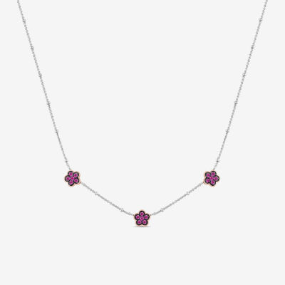 Womens 10K Rose Gold Sterling Silver 16 Inch Bead Chain Necklace