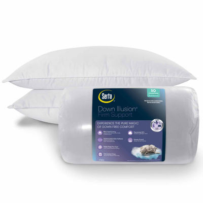 Serta® Down Illusion Medium Density 2-Pack Allergen Barrier 2 Pack Medium Density Bed Pillow