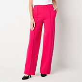 Liz Claiborne Linen Womens Mid Rise Wide Leg Drawstring