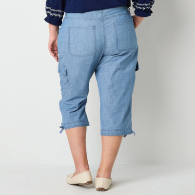 John's Bay Womens Plus Straight Mid Rise Capri Pant JCPenney