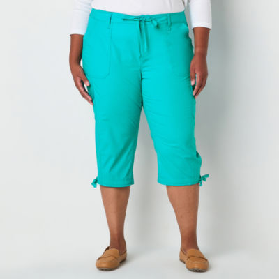 St. John's Bay Womens Plus Straight Mid Rise Capri Pant