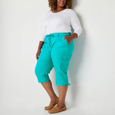 St. John's Bay Womens Plus Straight Mid Rise Capri Pant