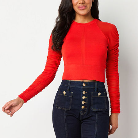 Bold Elements Womens Crew Neck Long Sleeve Pullover Sweater, Small, Red