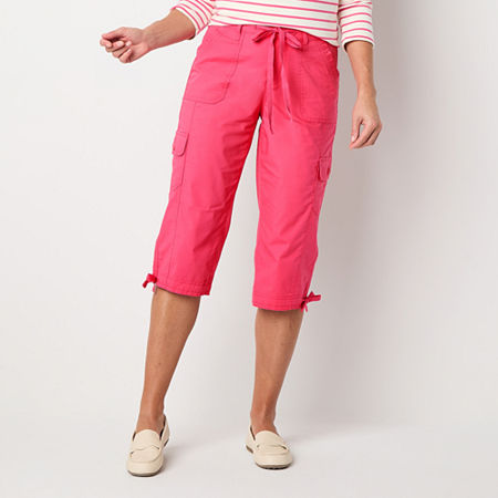 St. John's Bay Womens Mid Rise Capri Pants, 18, Red