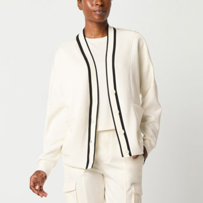 Stylus Womens Y Neck Long Sleeve Button Cardigan