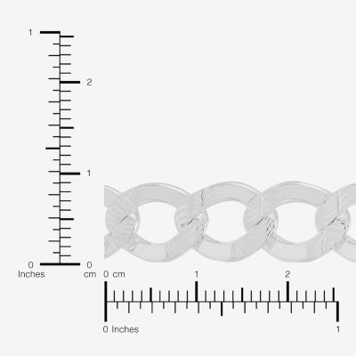 Womens Sterling Silver 24 Inch Curb Chain Necklace