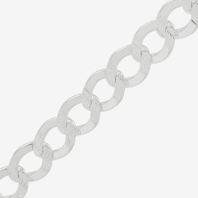 Womens Sterling Silver 24 Inch Curb Chain Necklace