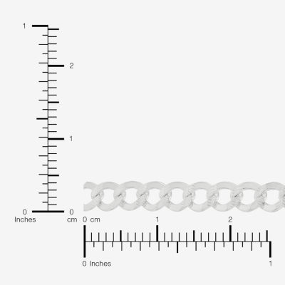 Womens Sterling Silver 8 1/2 Inch Solid Curb Chain Bracelet